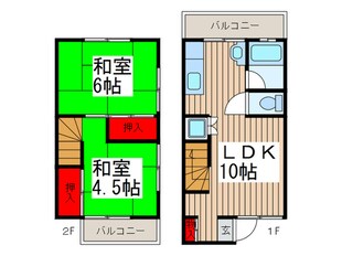 テラス岩沢の物件間取画像